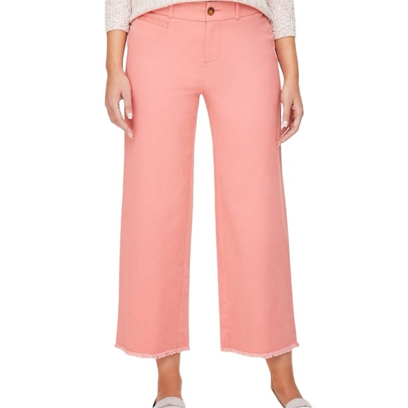 LOFT Pants - Loft High Rise Slim Wide Leg Crops Peach 6